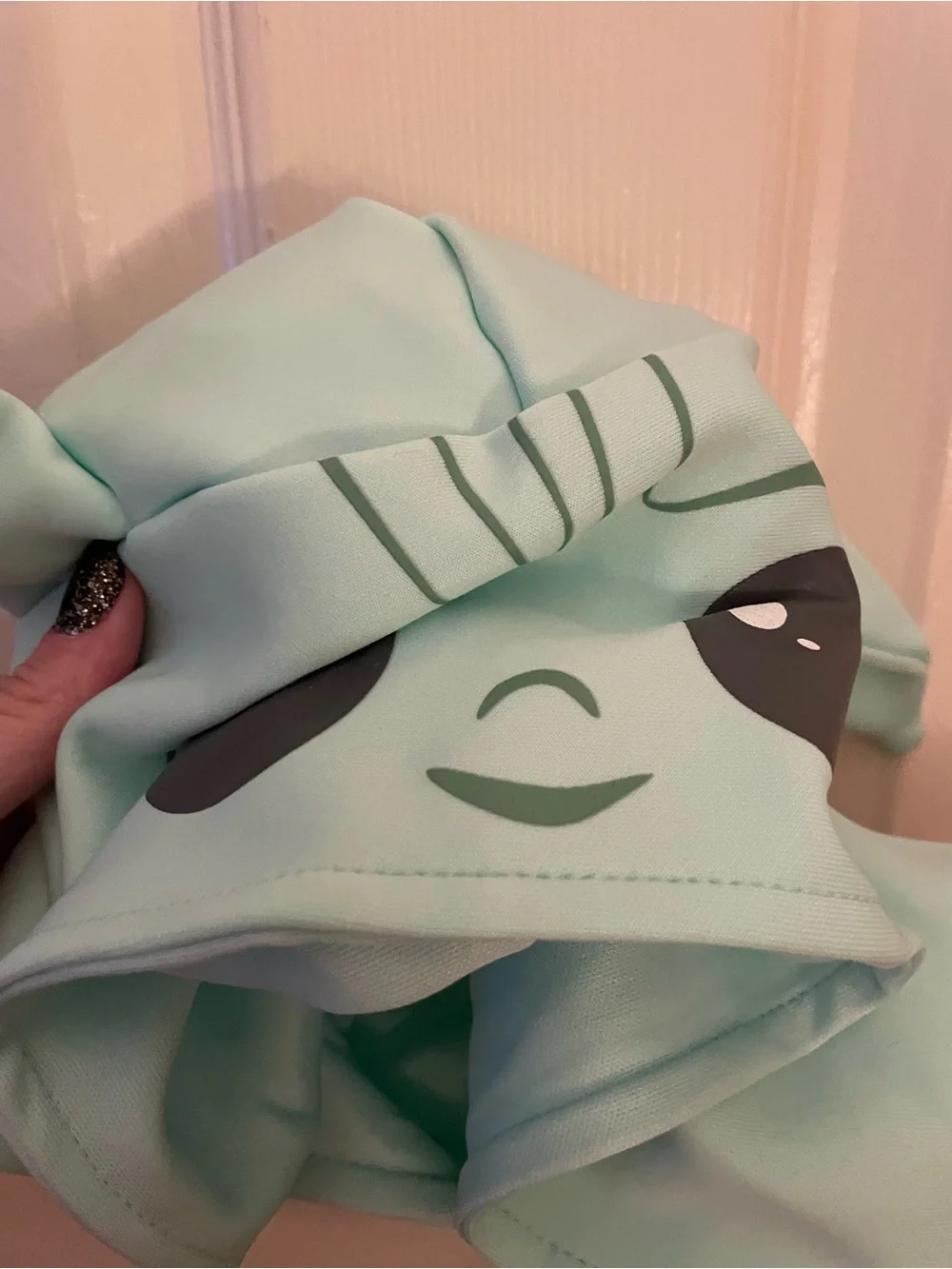 Star Wars Mint and Silver Frog Tulle Hooded Costume Dress Girls Medium 7/8 NWT